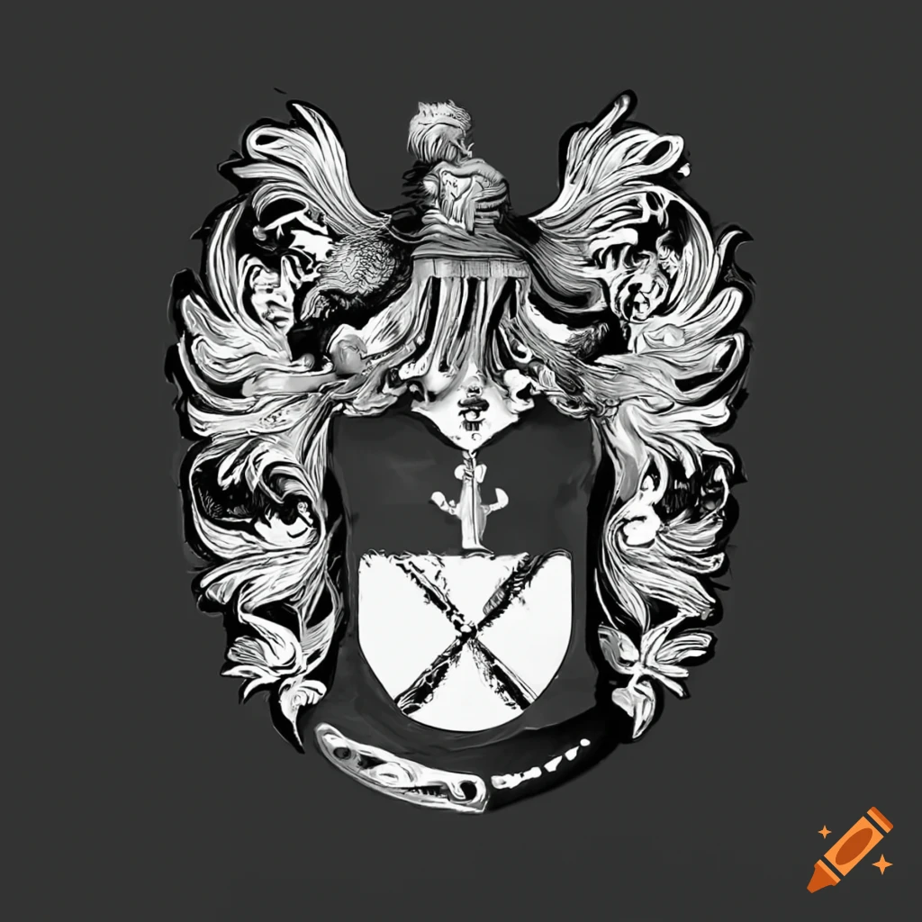 Black and white family crest of Zijderveld
