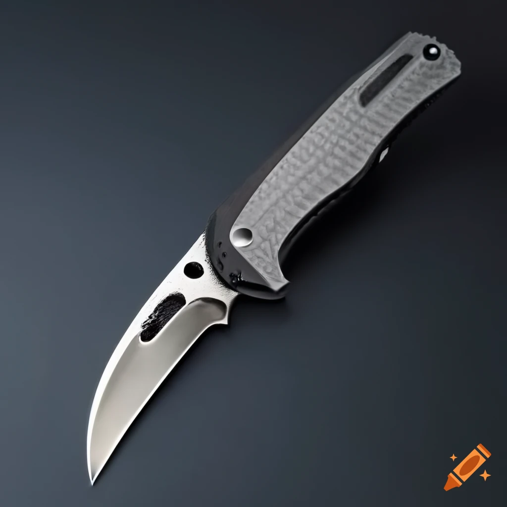 Spyderco jackknife on a dark glass steel table with a futuristic Japan style