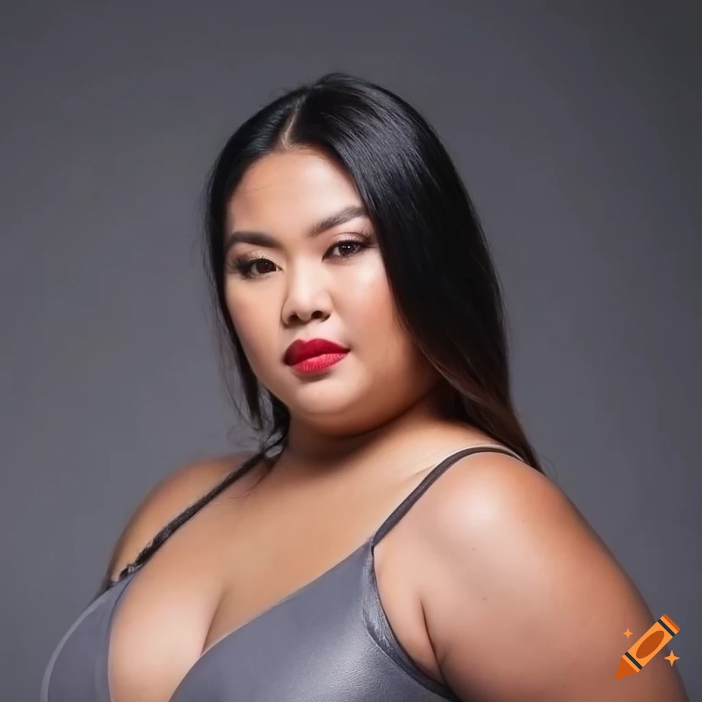 Filipina plus size model in a body-hugging bodysuit