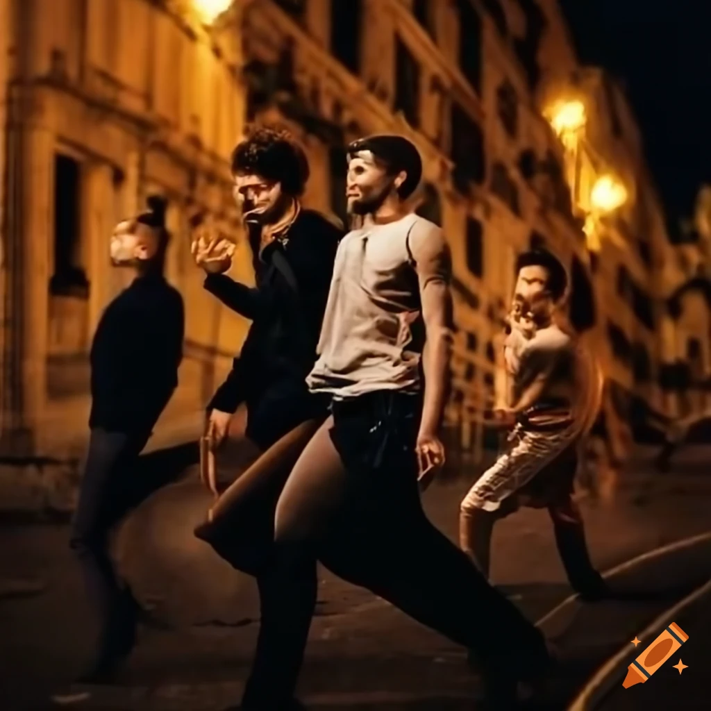 Group of men socializing in Marseille, France