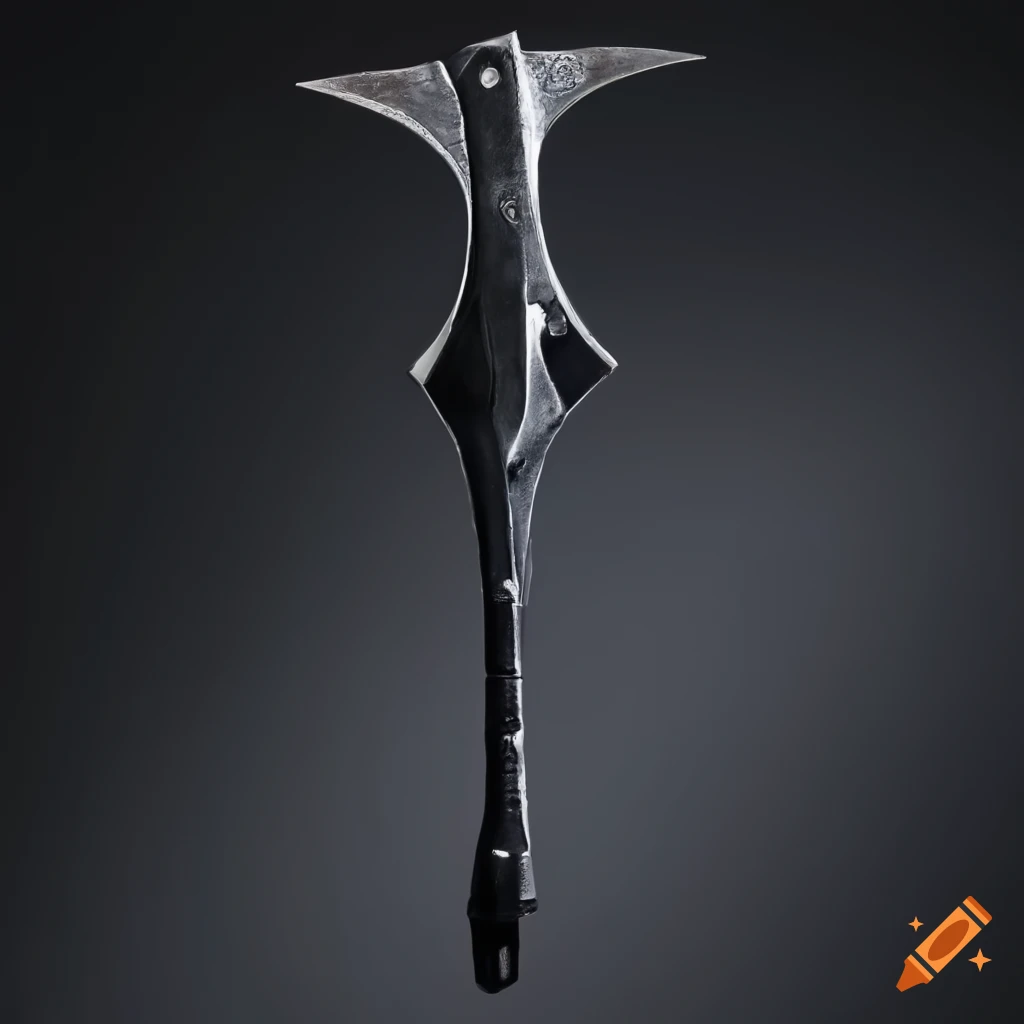 Obsidian black two-handed axe