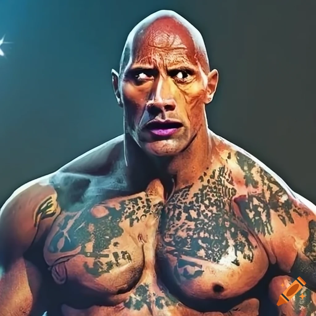 Dwayne 'The Rock' Johnson in a cosmic power setting with other entities
