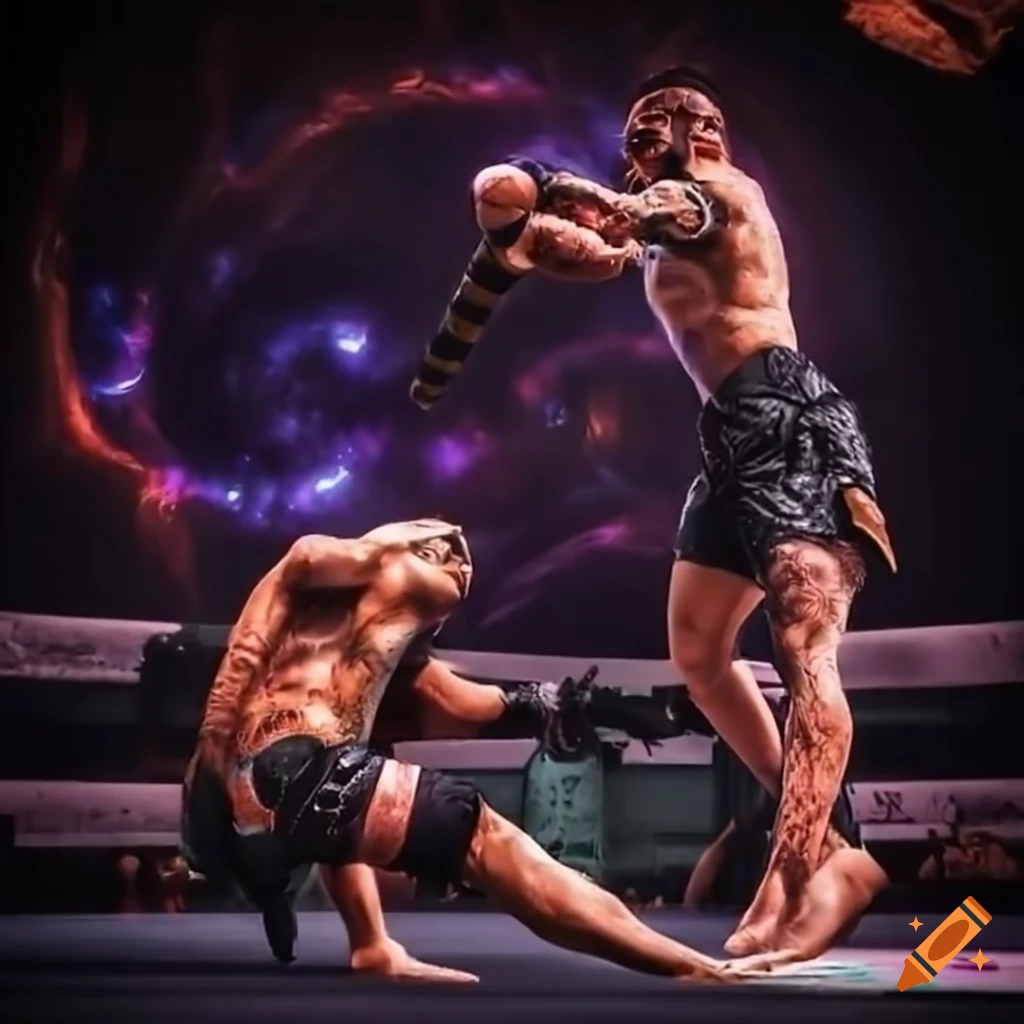 Ultimate Thumb Fighting Championship in a surreal amphitheater