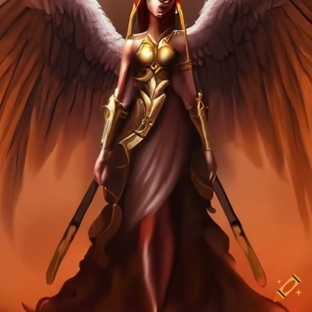 African female warrior angel