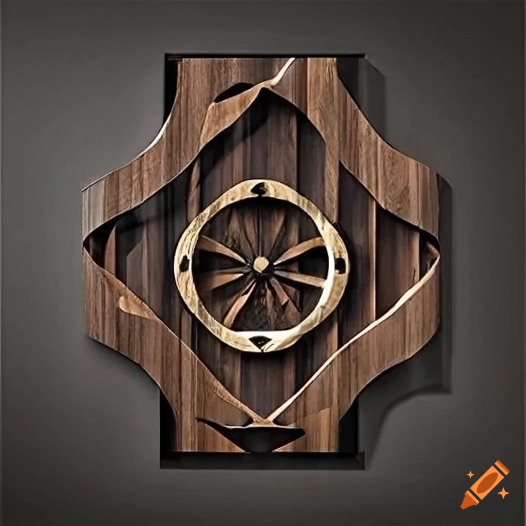 A luxurious wall art piece crafted from black walnut wood with ...