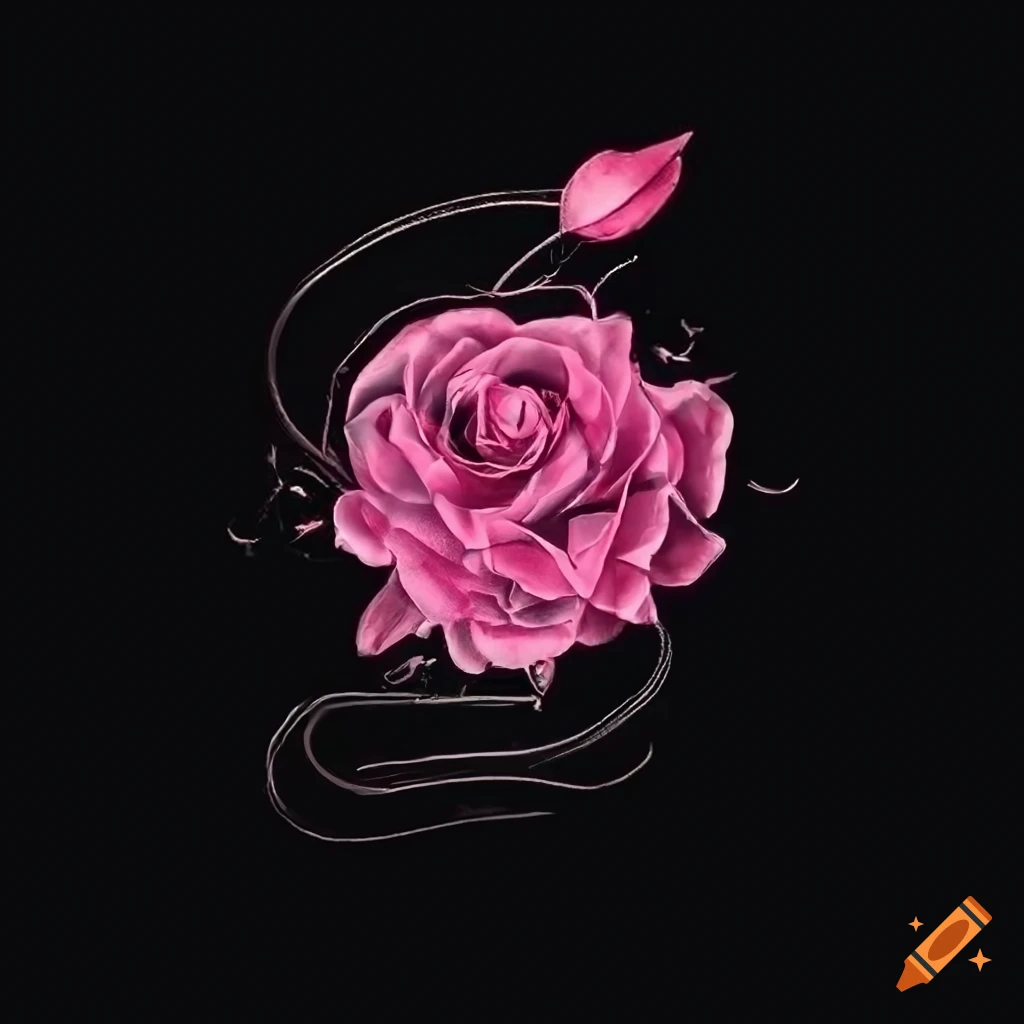 Logo design for a sewing company with road, roses, needle, and thread