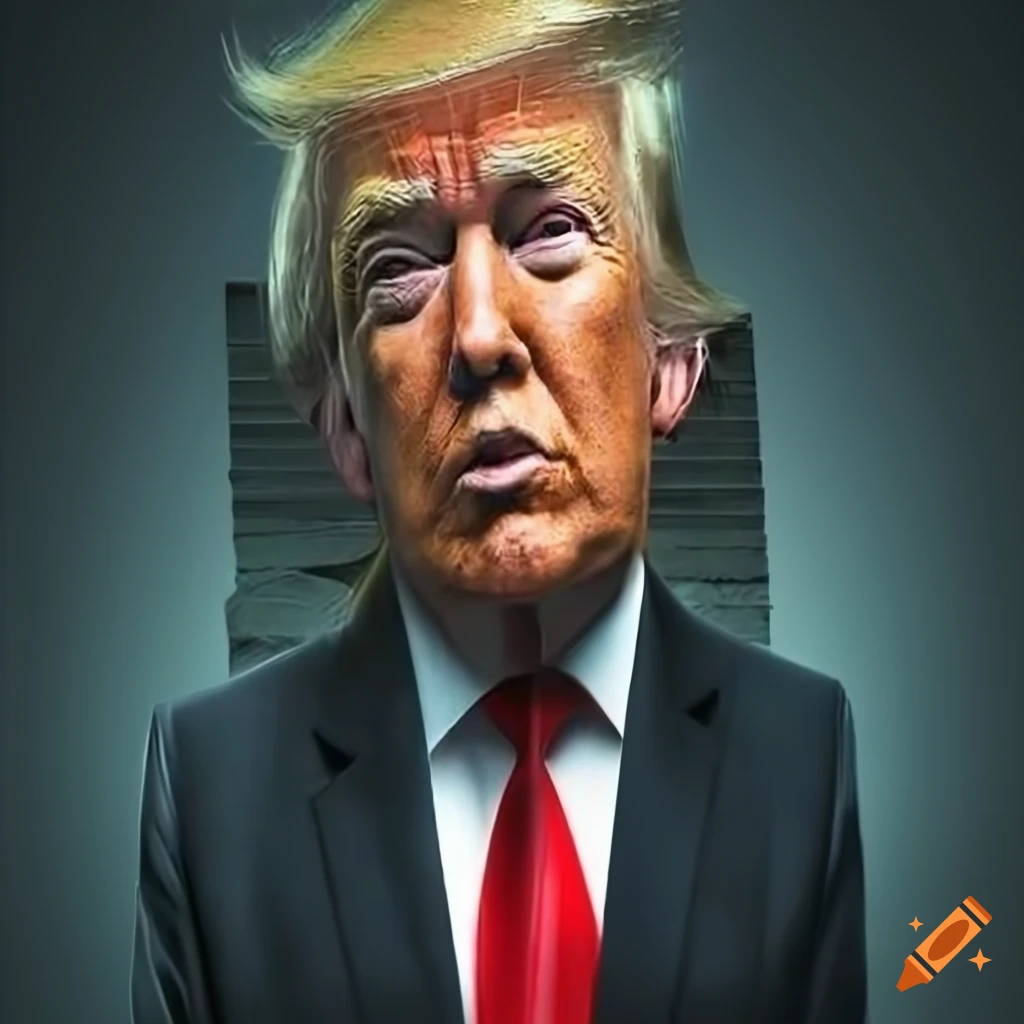 Contemporary surrealistic depiction of donald trump on Craiyon