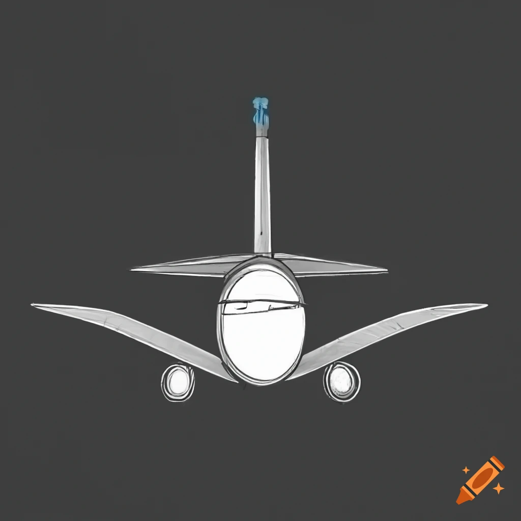 Front view of an airplane silhouette