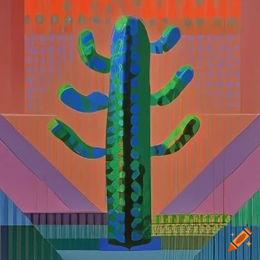 Big cactus artwork by Vasarely