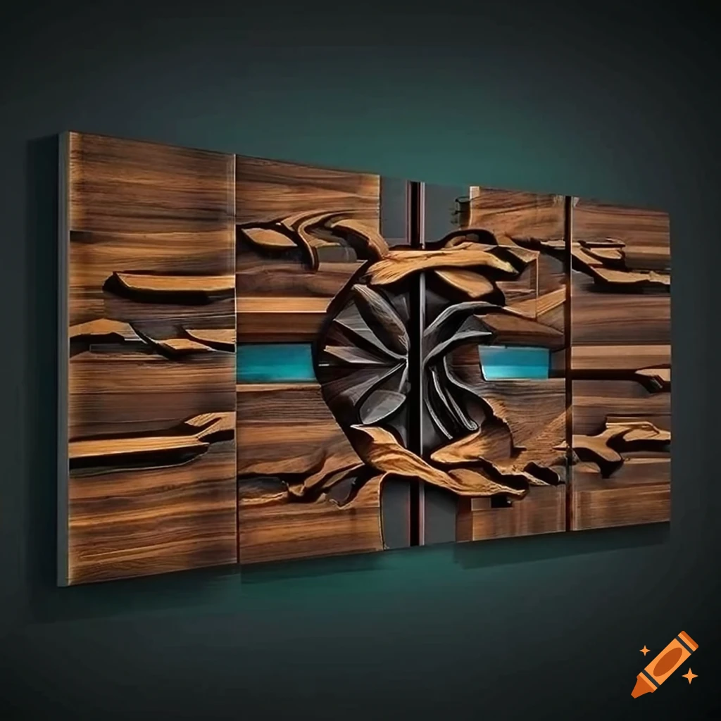 Luxurious wall art crafted from rich black walnut wood with masculine ...