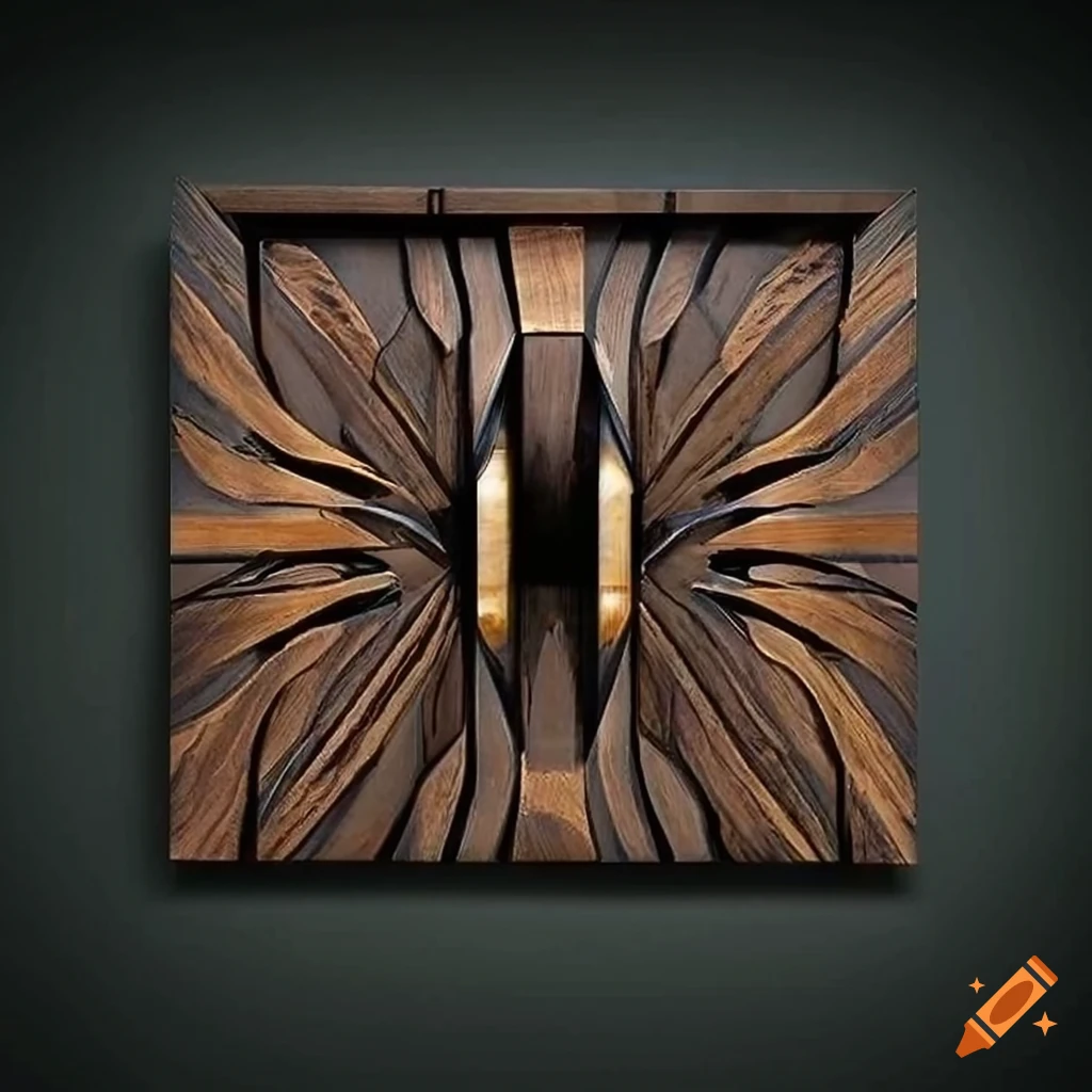 Luxurious wall art crafted from black walnut wood with masculine ...