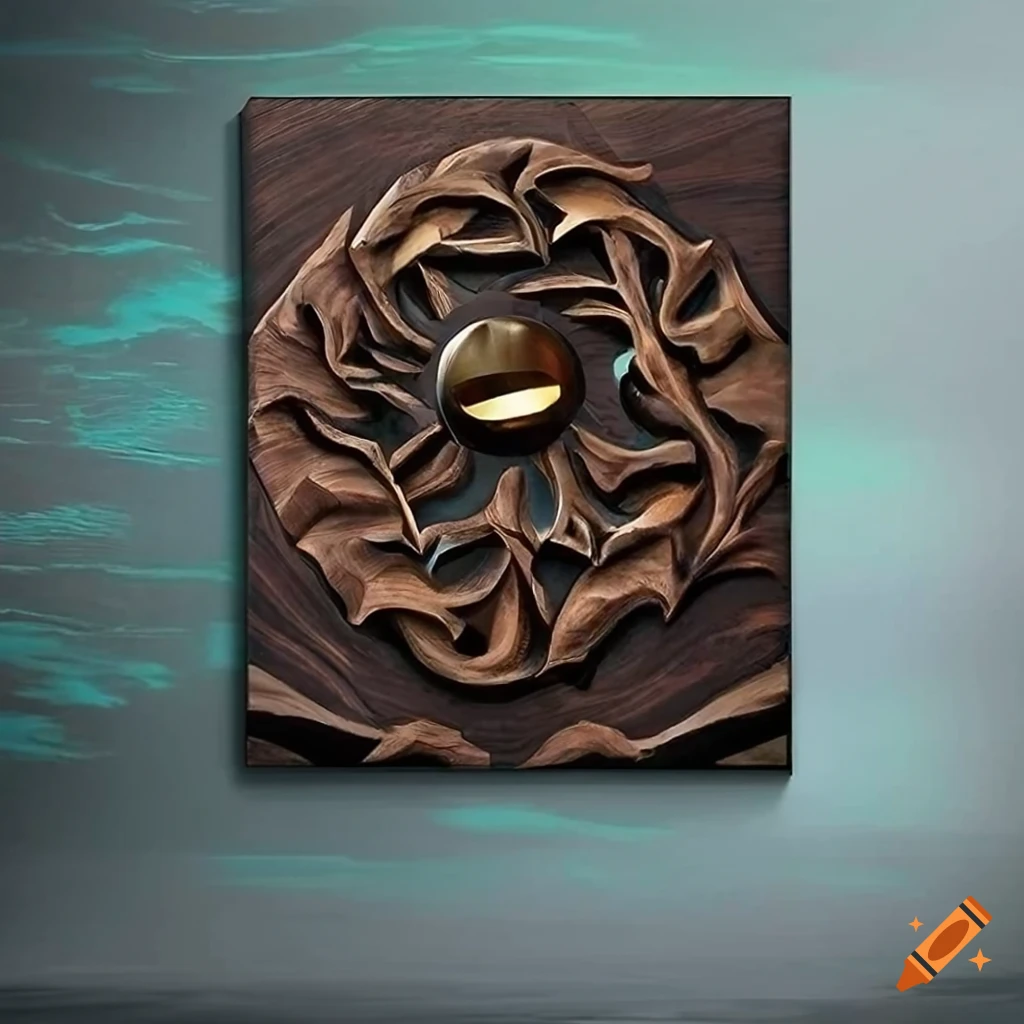 Luxurious wall art crafted from rich black walnut wood with masculine ...