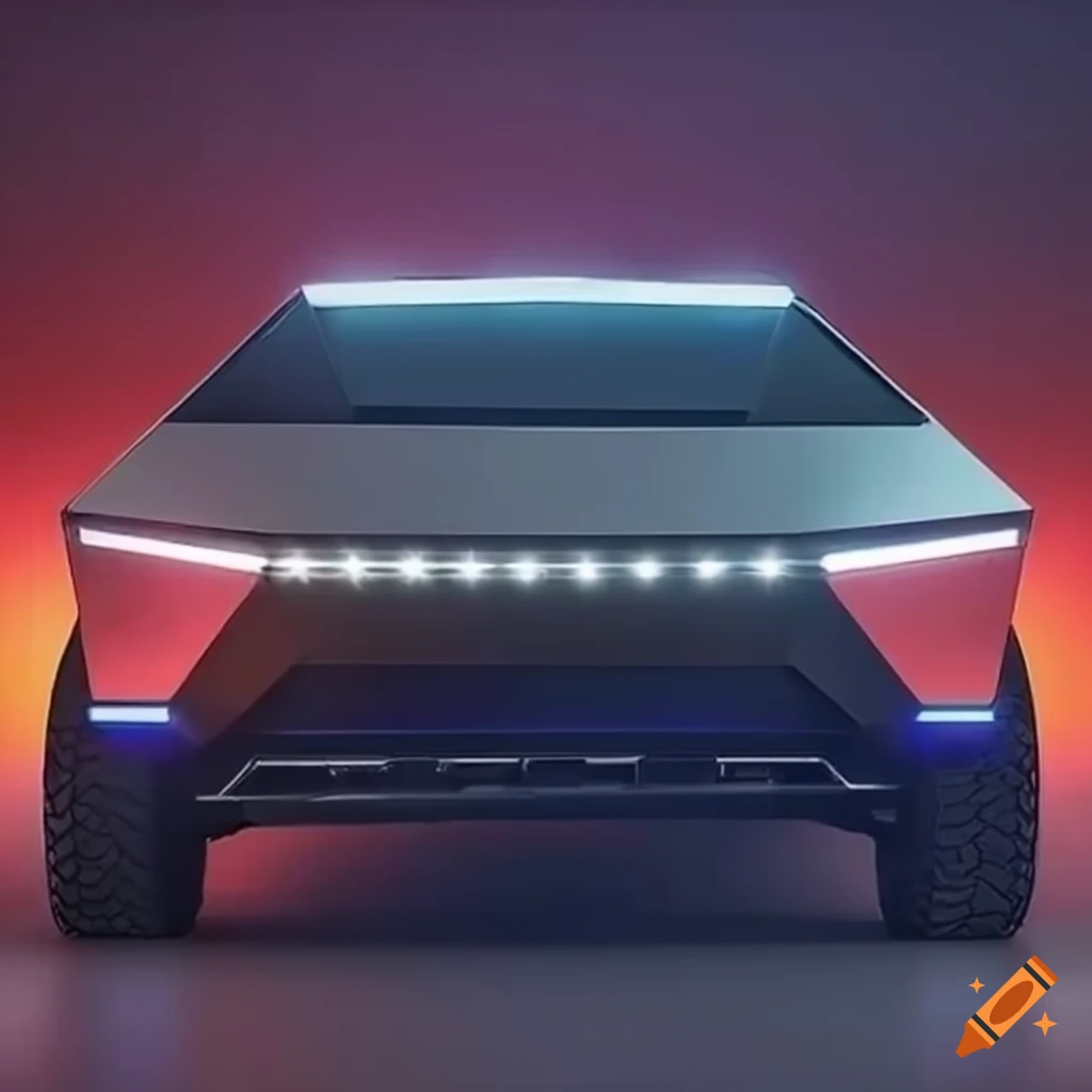 Customized Tesla Cybertruck with Škoda Octavia front grille and logo