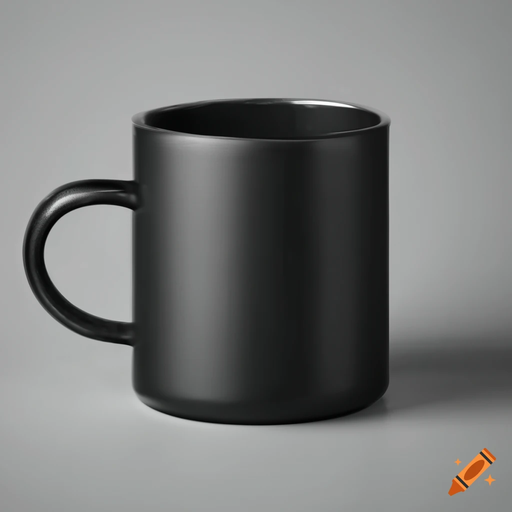 Black mug mockup for design showcase