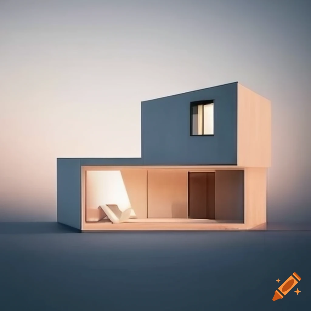 Small modern minimalist house with architectural design