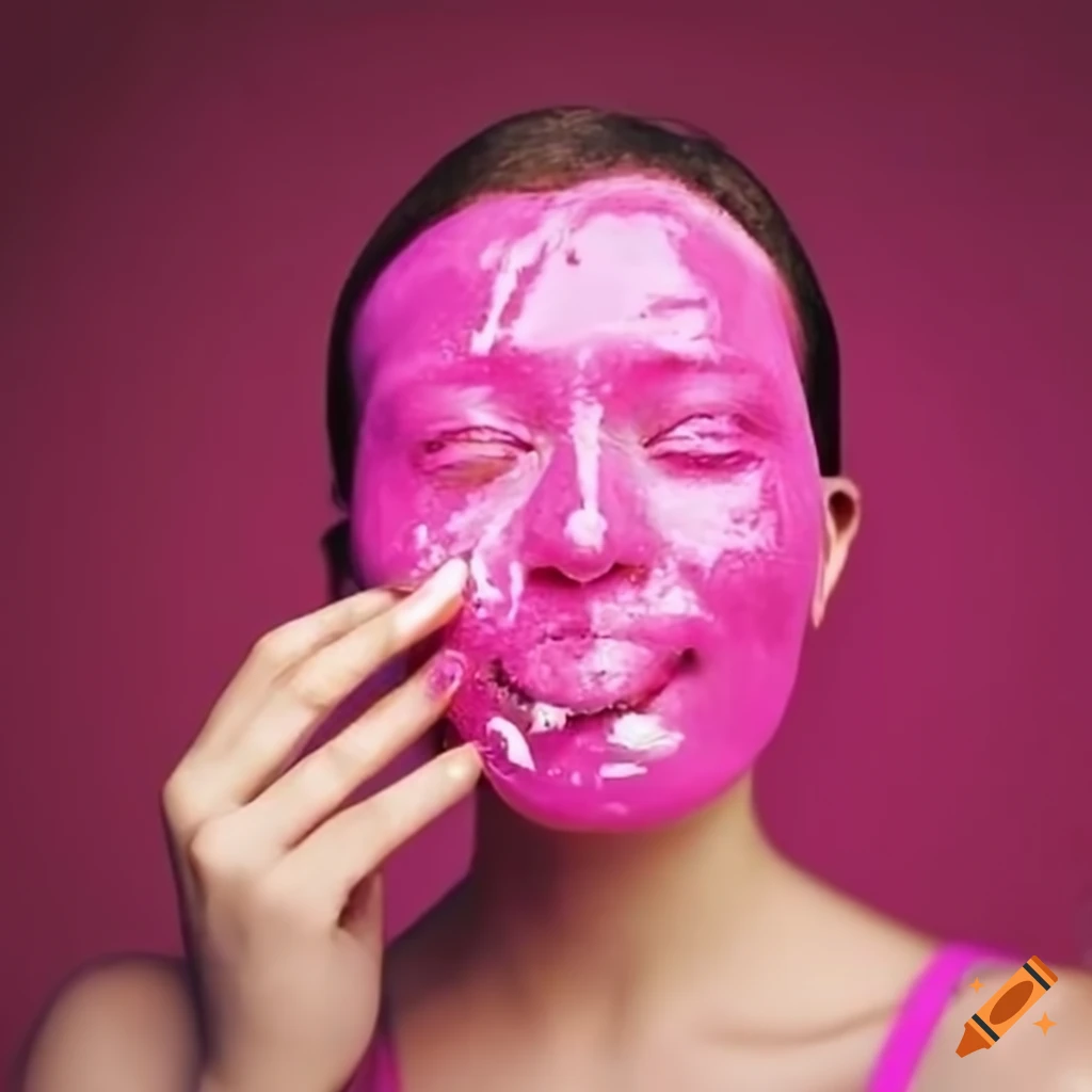 Person covered in pink chewing gum