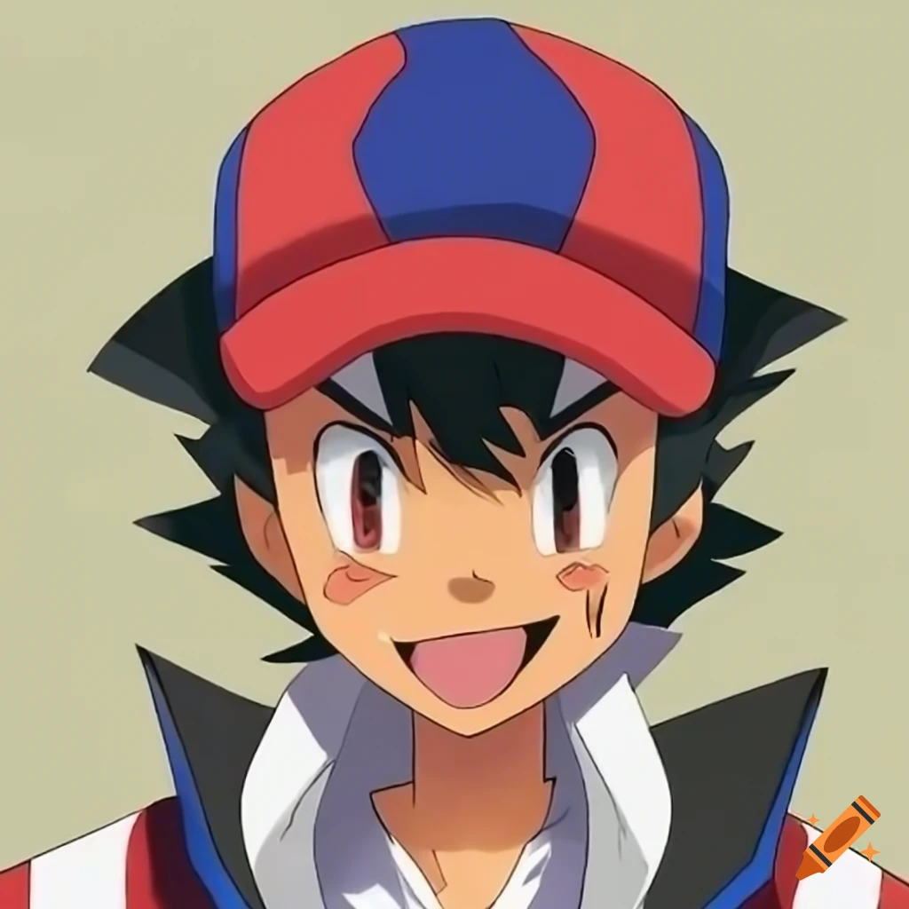 Cartoon character with red, white, and blue hat smirking and sticking out tongue