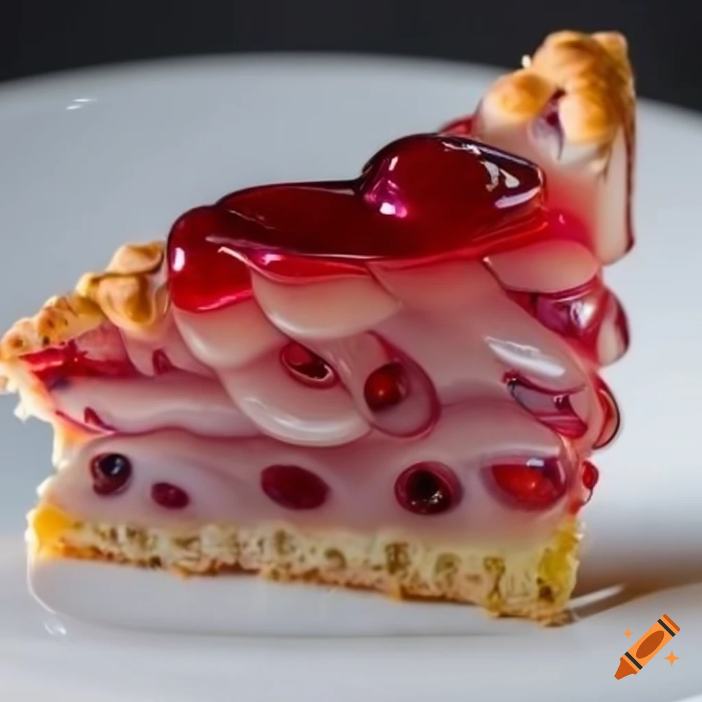 Cherry pie slice made of Murano glass