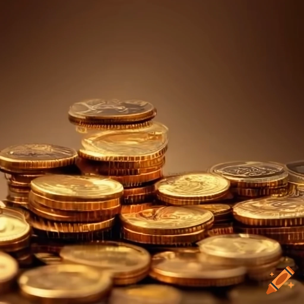 Pile of golden coins