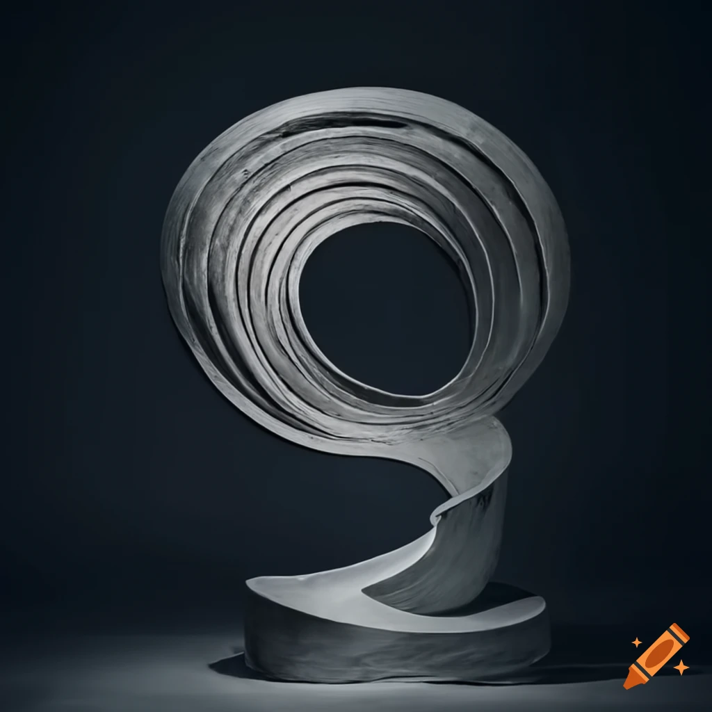 Steel and concrete sculpture of ocean waves