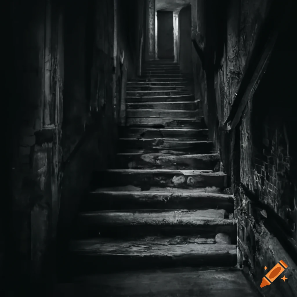 Creepy stairs leading into a basement