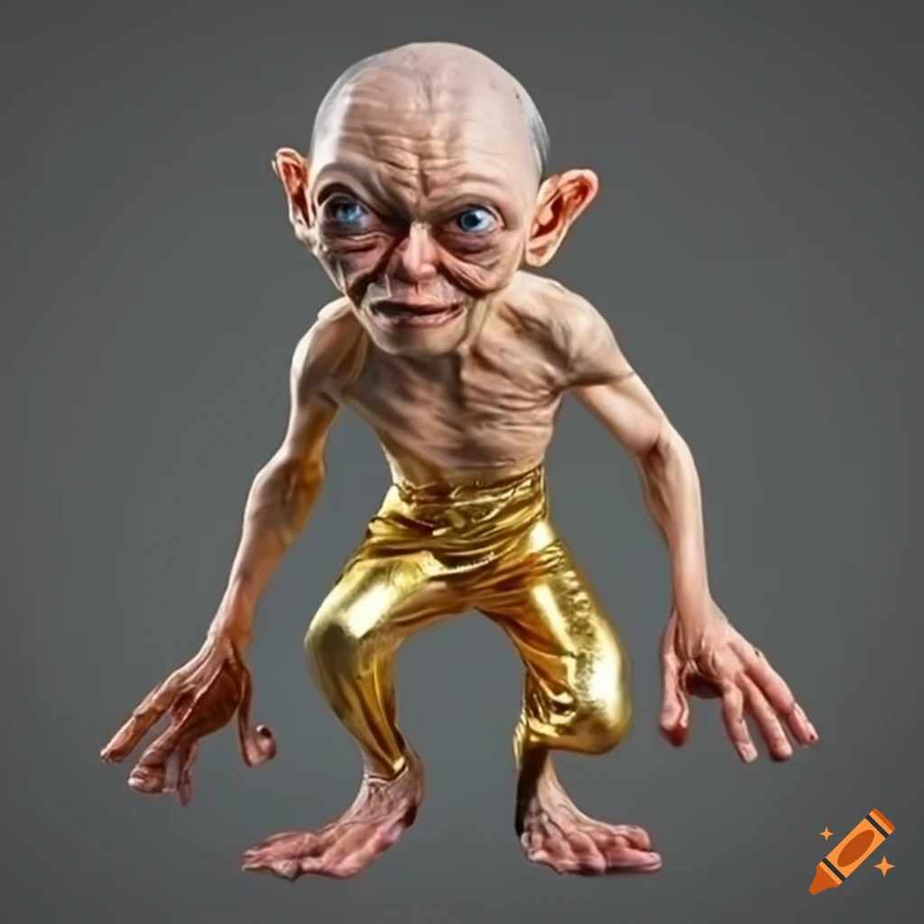 Gollum wearing gold pants