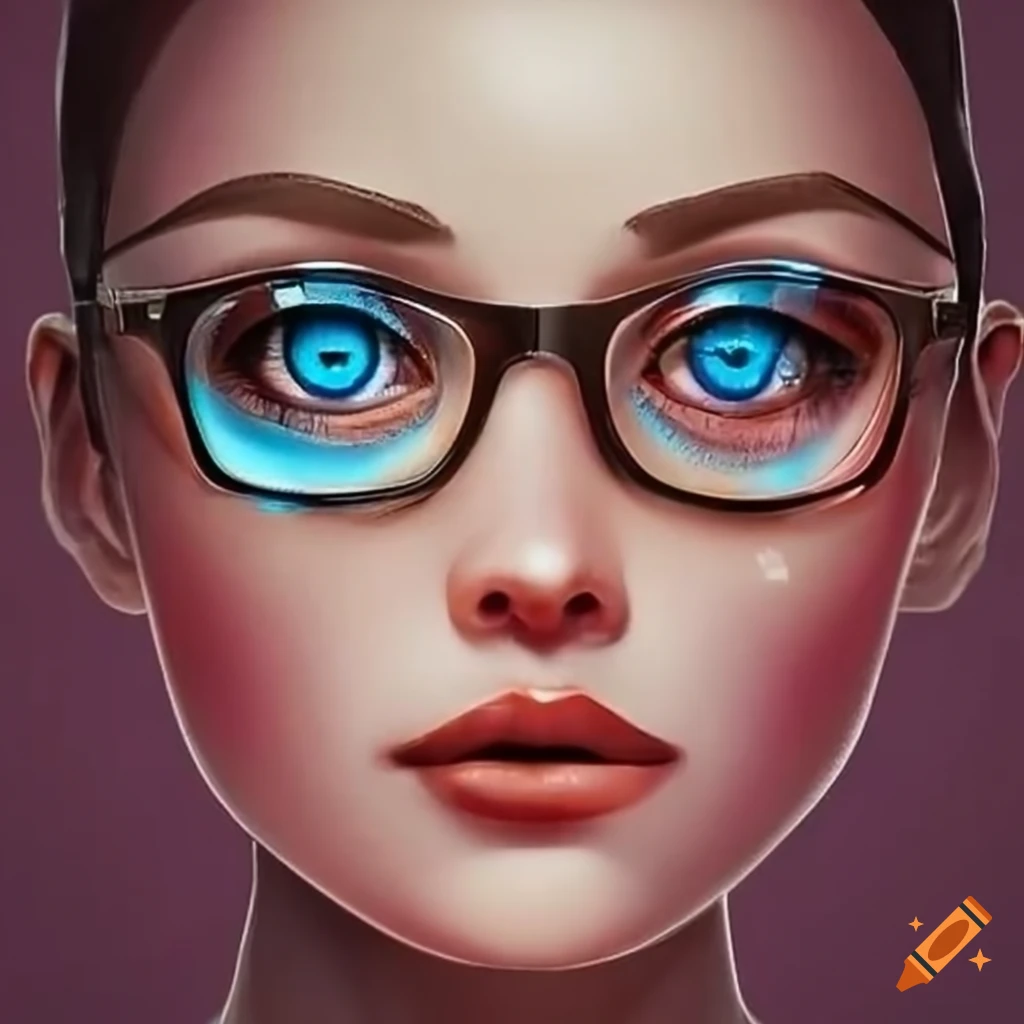 Feminine eyeglasses on a vision test chart