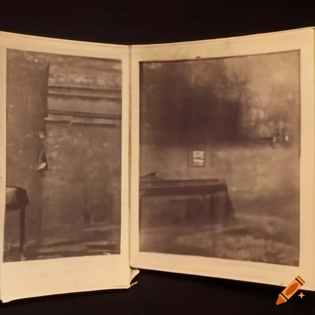 Close-up of a page turning in a book in a vintage photo from 1934