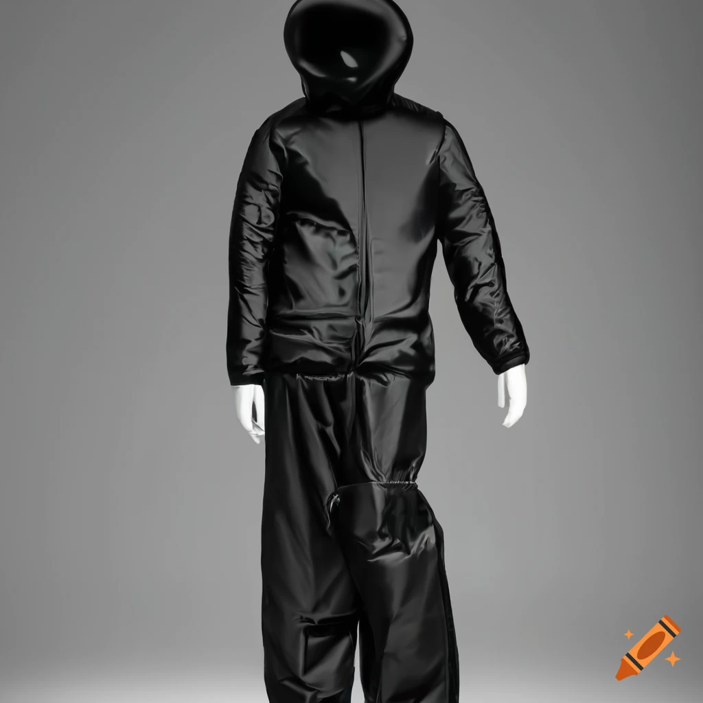 Black abstract mannequin in stylish black outfit