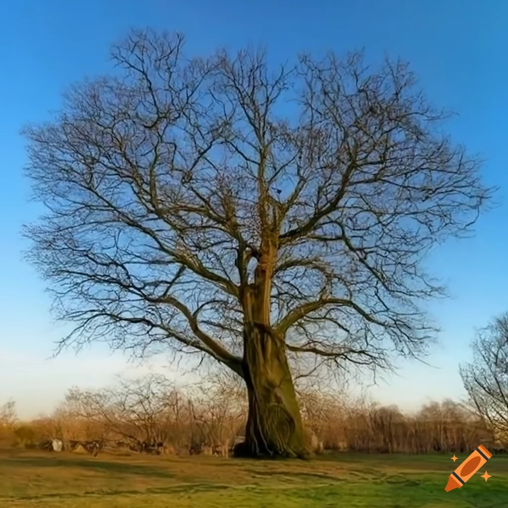 Tall tree with roots in the sky, stars for leaves and moons for fruits ...