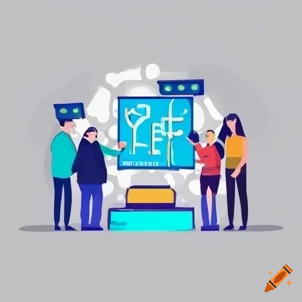 High-quality vector image portraying a professional interaction between a digital marketing team and a client conveying trust and collaboration