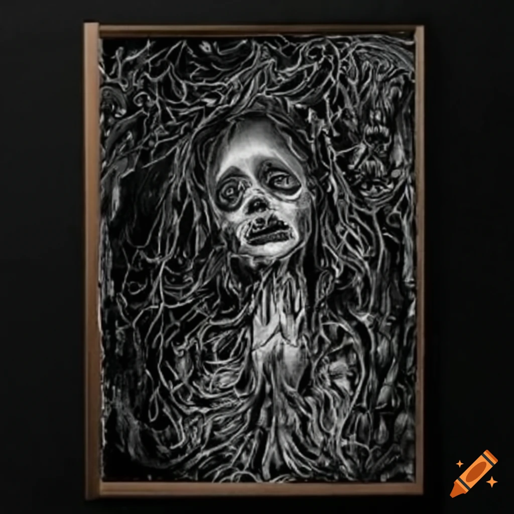 Intricate ink drawing of a weeping ghost symbolizing severe depression