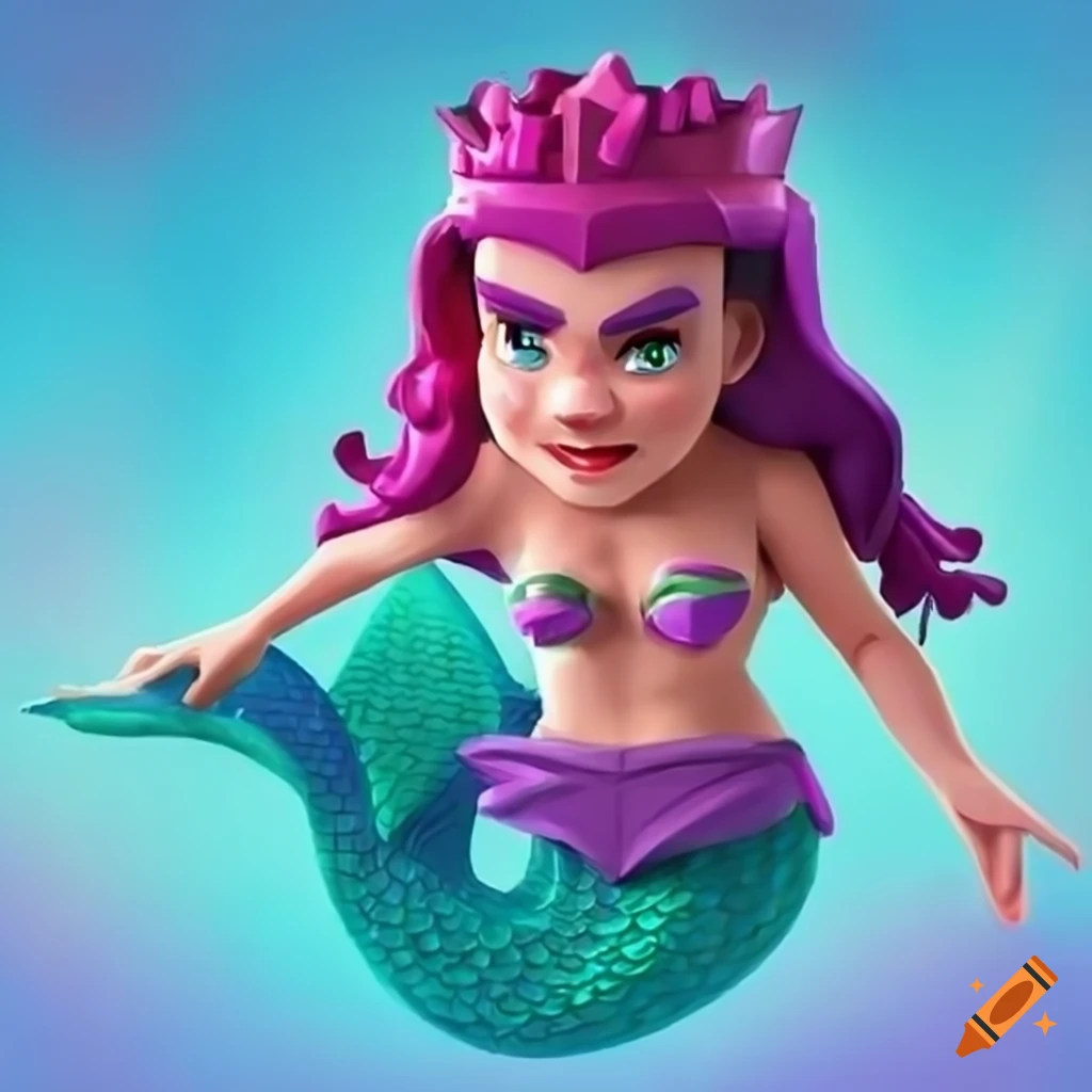 Mermaid in Clash Royale art style