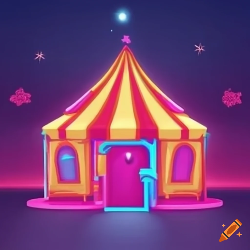 Carnival fun house in neon lights