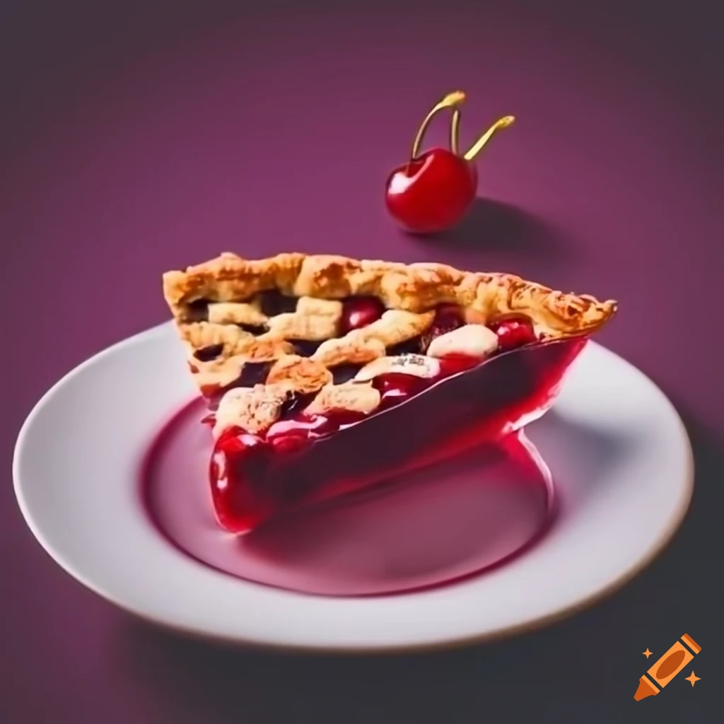 Glass cherry pie sculpture