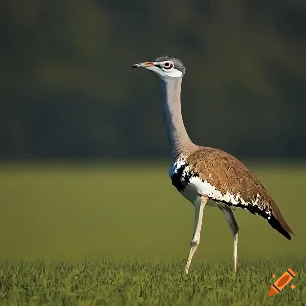 Feathered gallimimus with color pattern in warm morning light