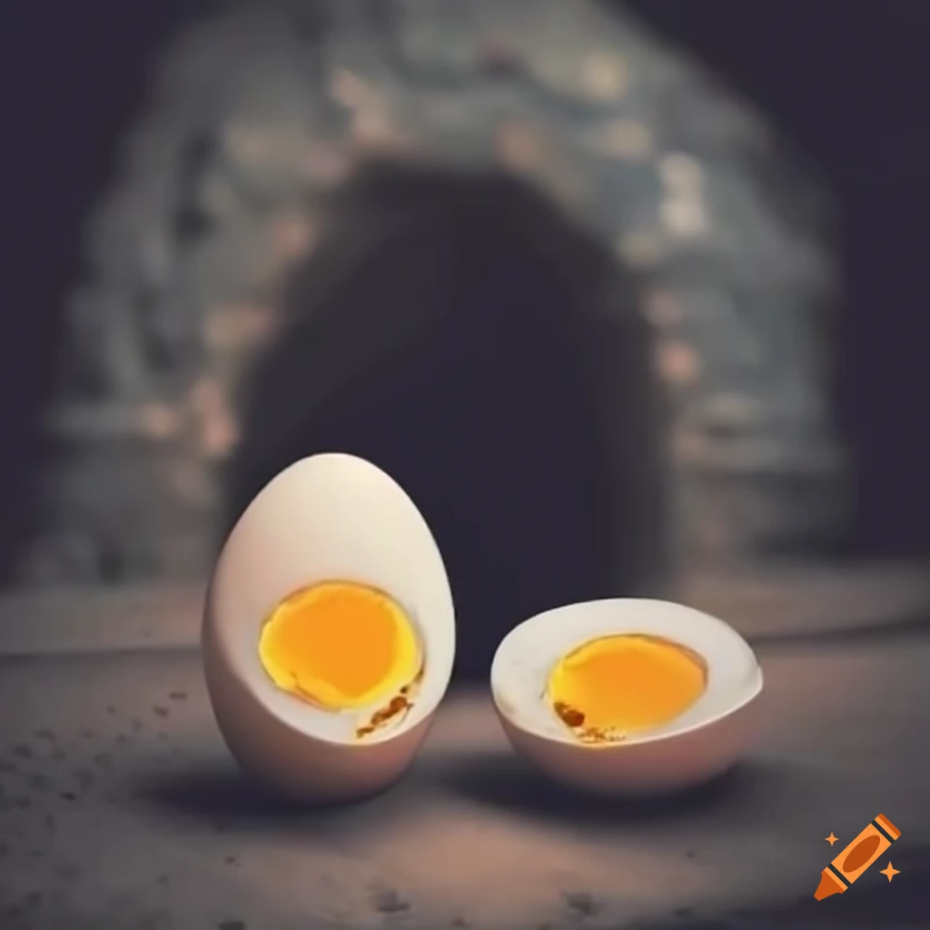 Hard boiled eggs in a cave