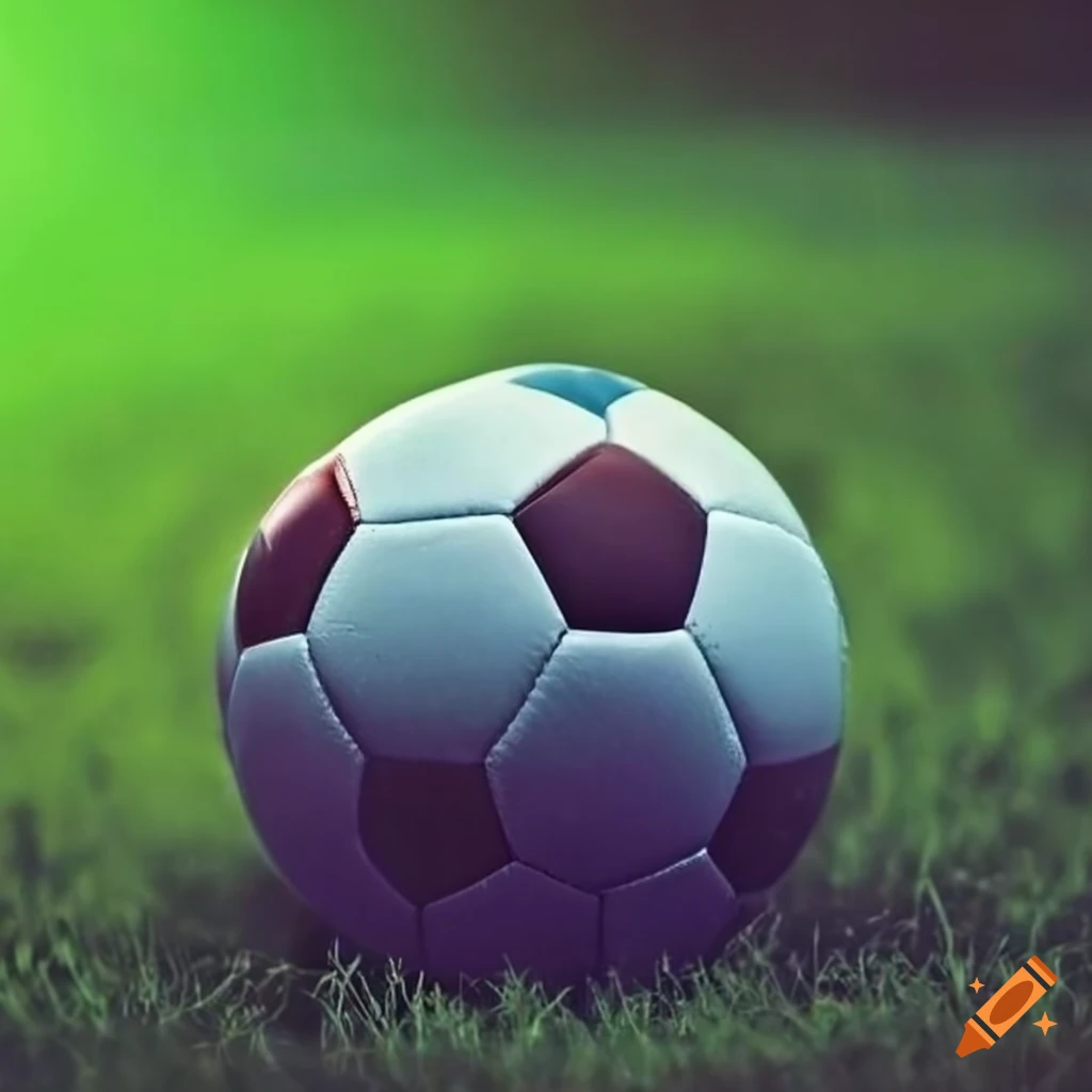 English football ball on grass field