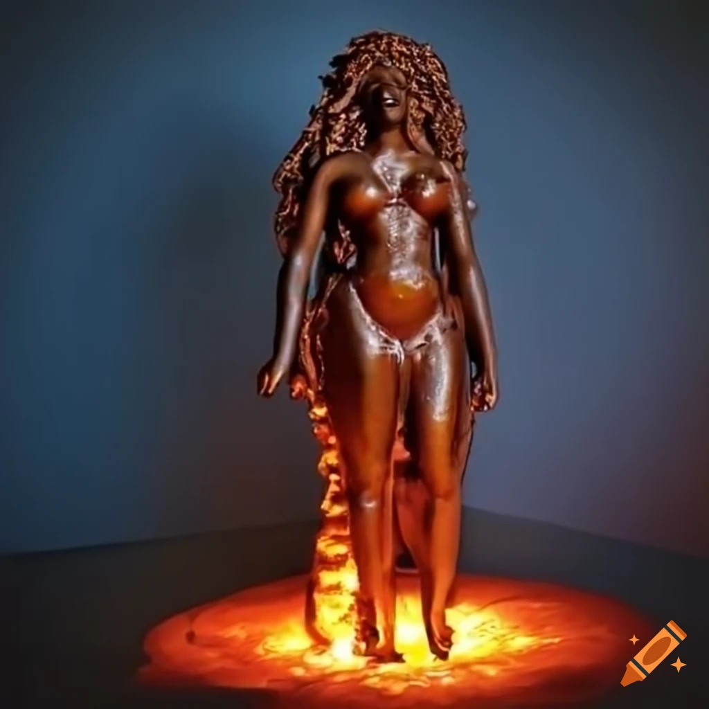 Goddess made of molten iron waves