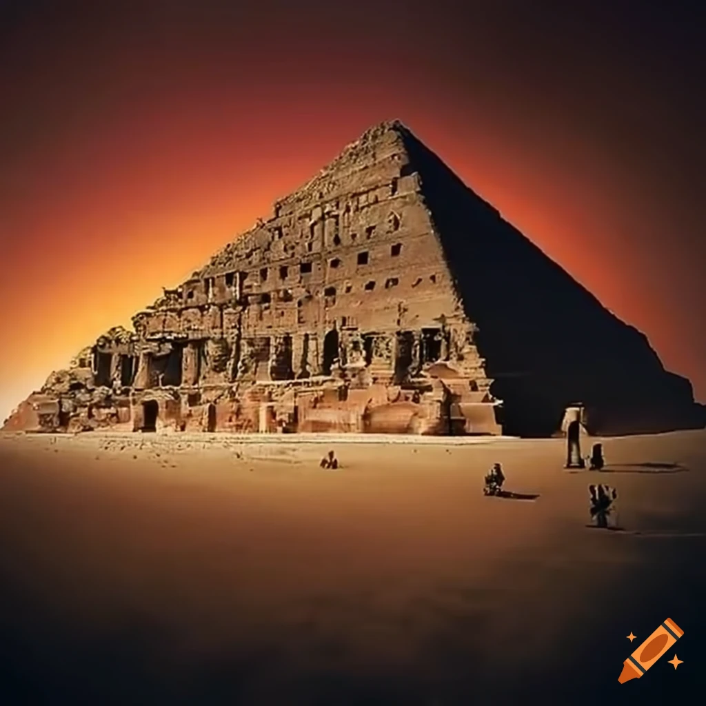 Ancient Egyptian pyramid resembling the colosseum