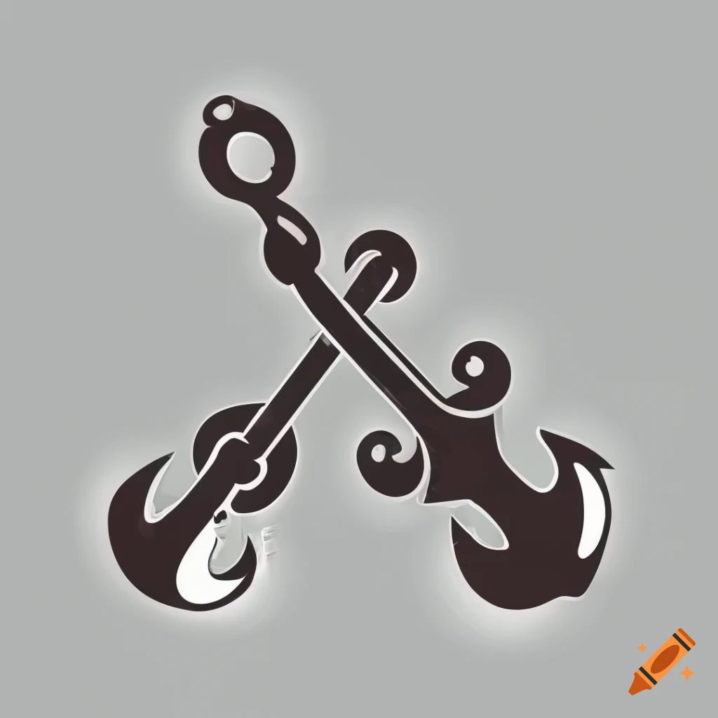 2D anchor guitar logo