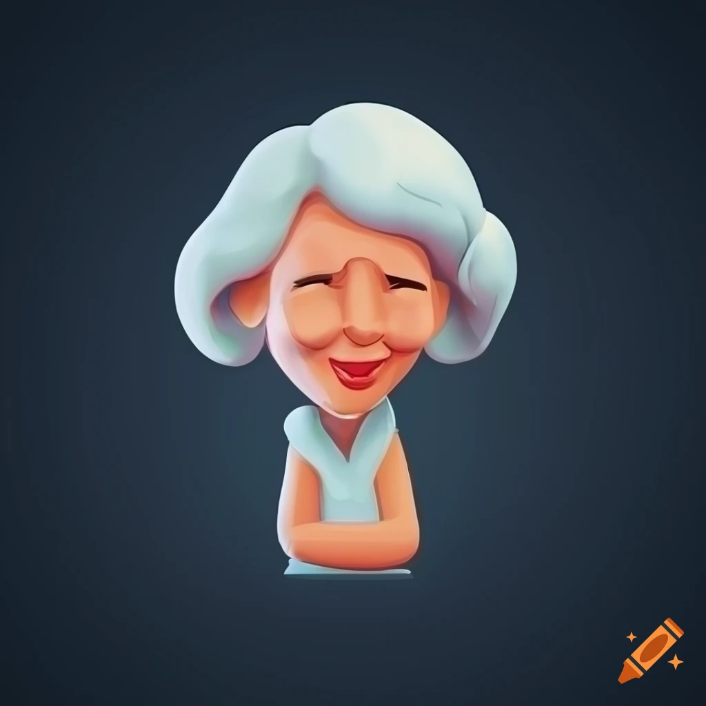 Stylized logo of an old auntie on Craiyon, image size:1024x1024
