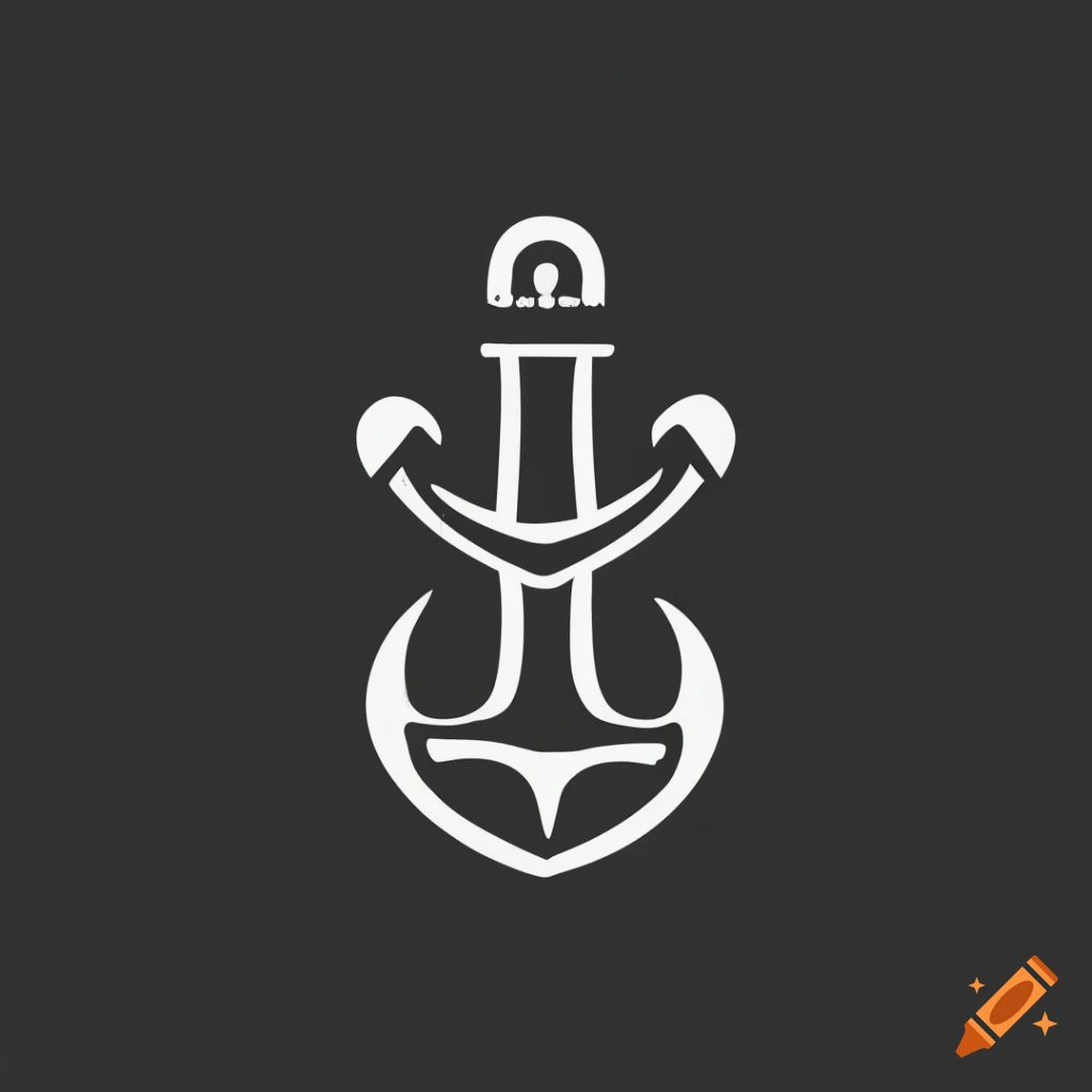 2D anchor guitar logo design