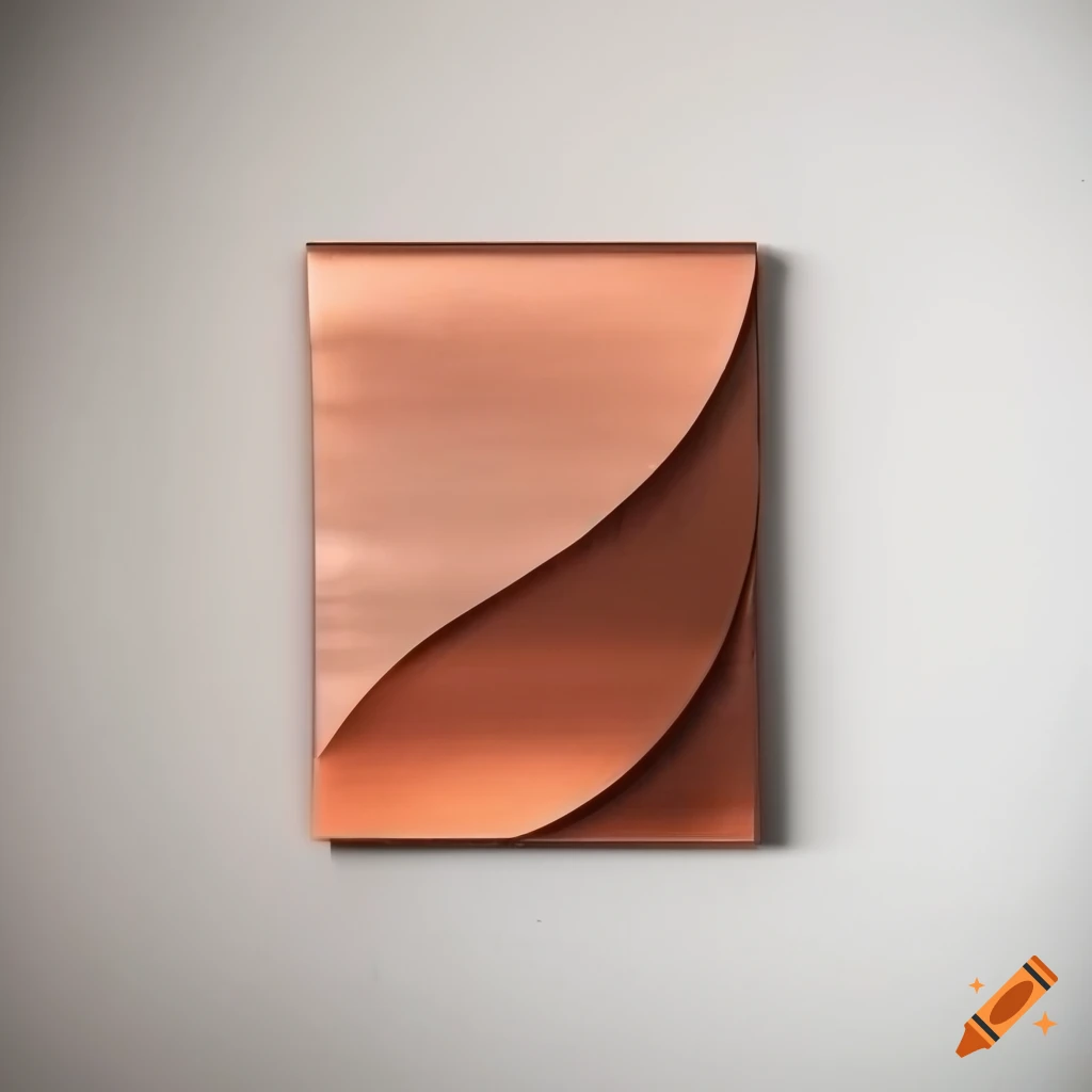 Modern minimalist wall art with copper and aluminum geometric shapes