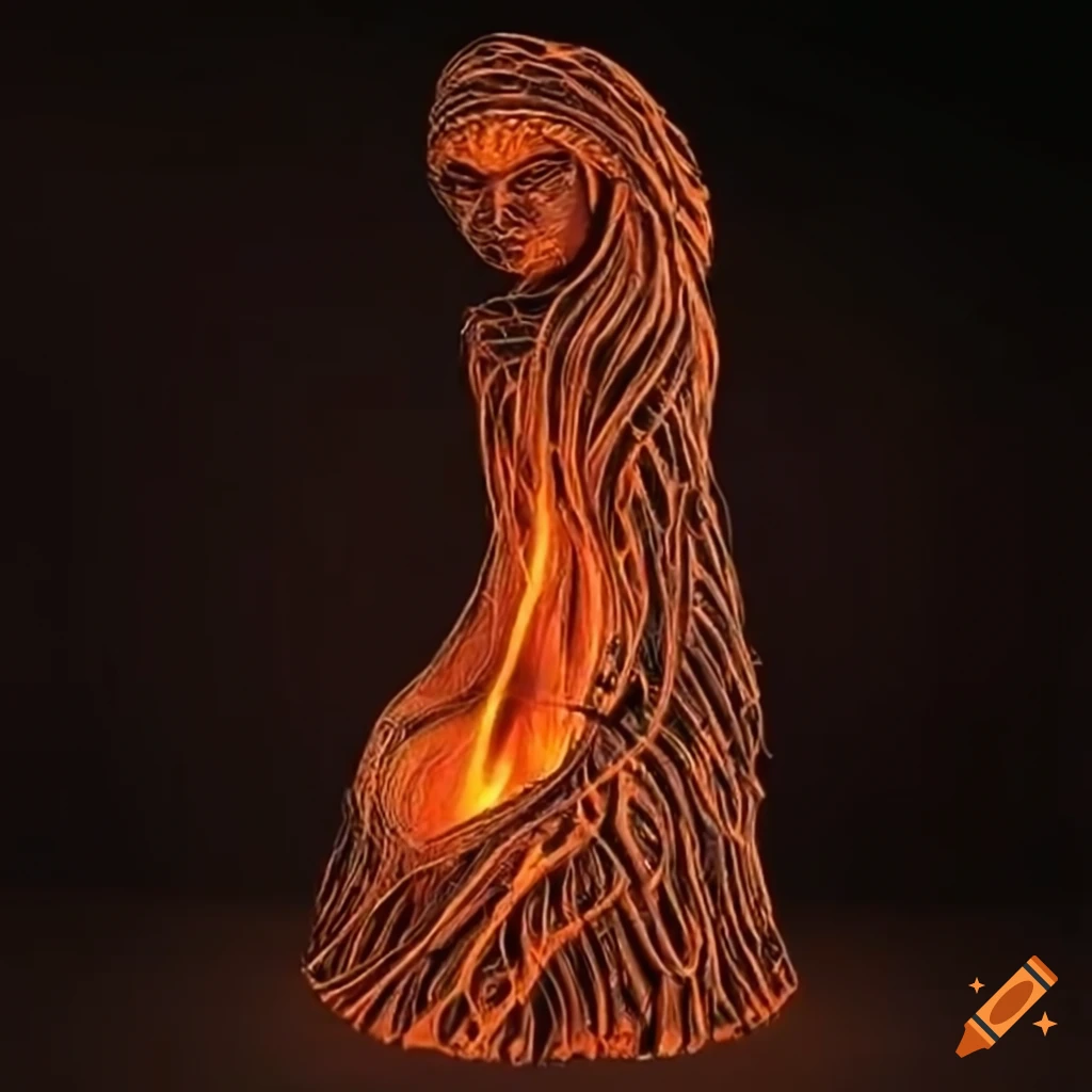 Goddess made of molten iron waves