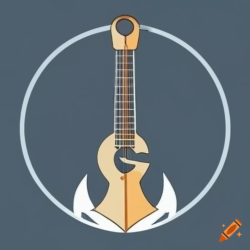 2D anchor guitar logo