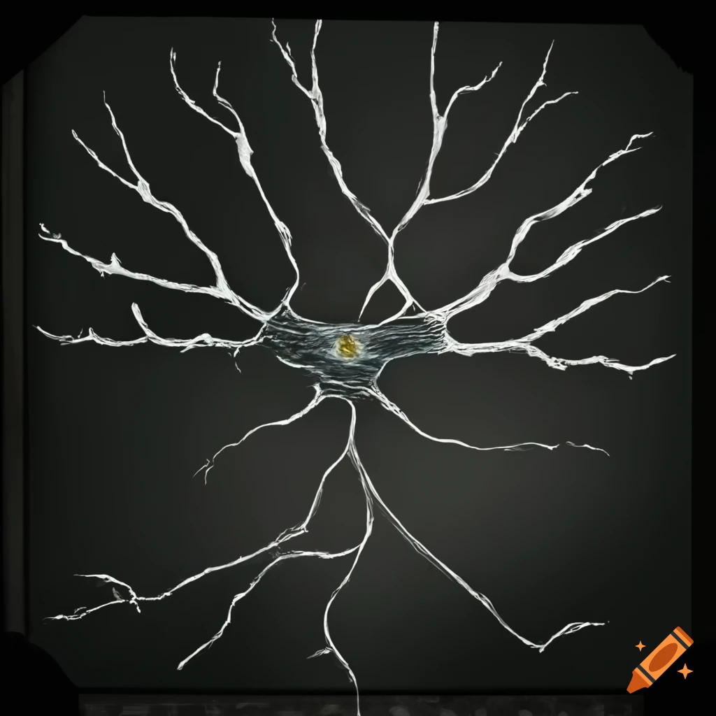 Messenger bird in a forest with dendrites and axon representing neuron structures