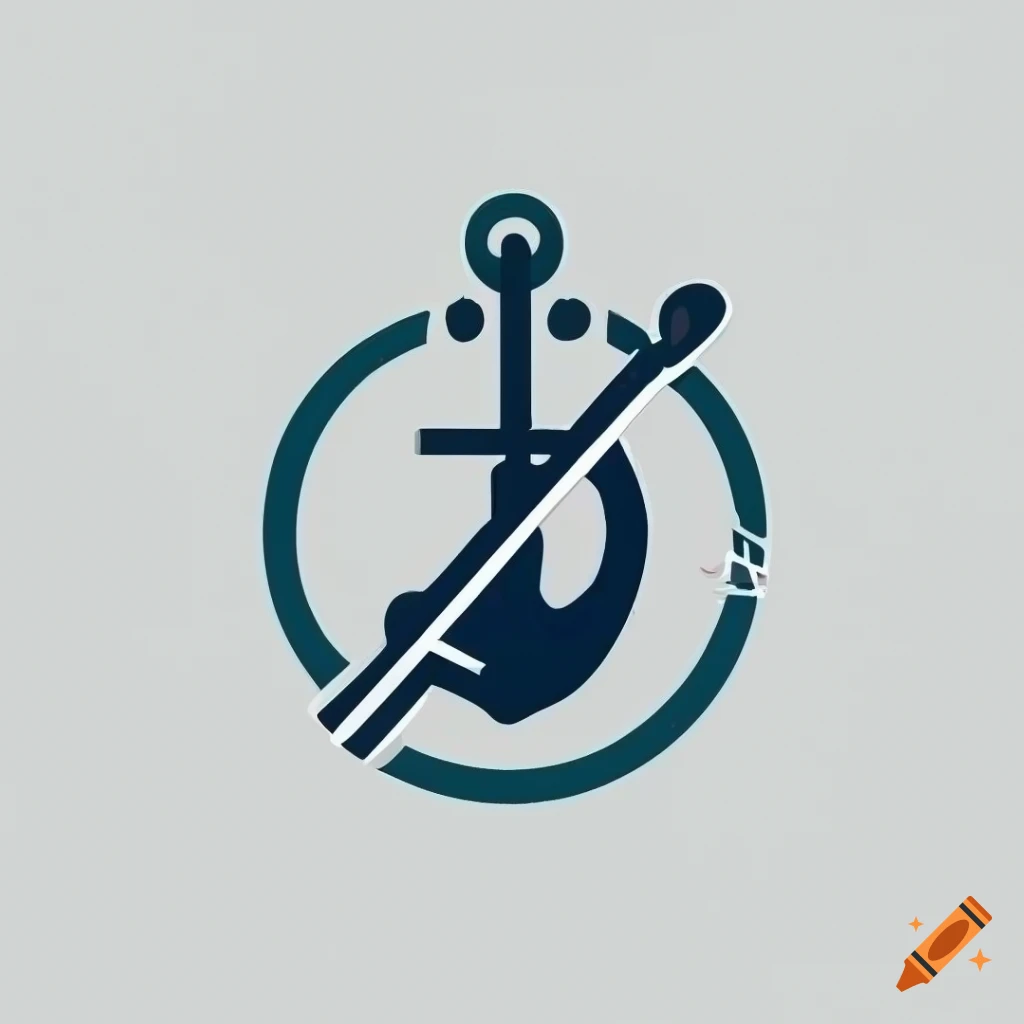 Stylized guitar anchor logo in 2D