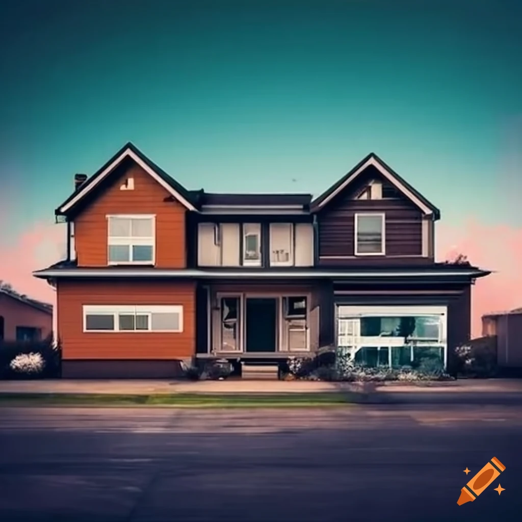 Modern suburban house with several cars parked in front