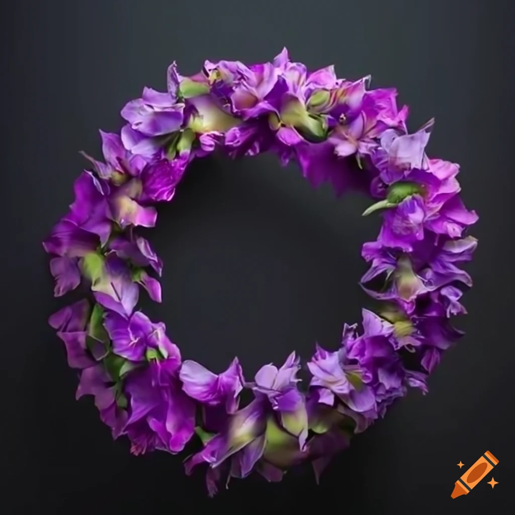 Purple gladiolus funeral wreath